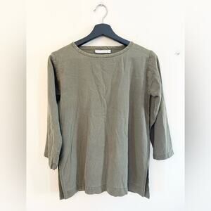 Only child Dylan tunic olive green raw silk natural materials spring summer S